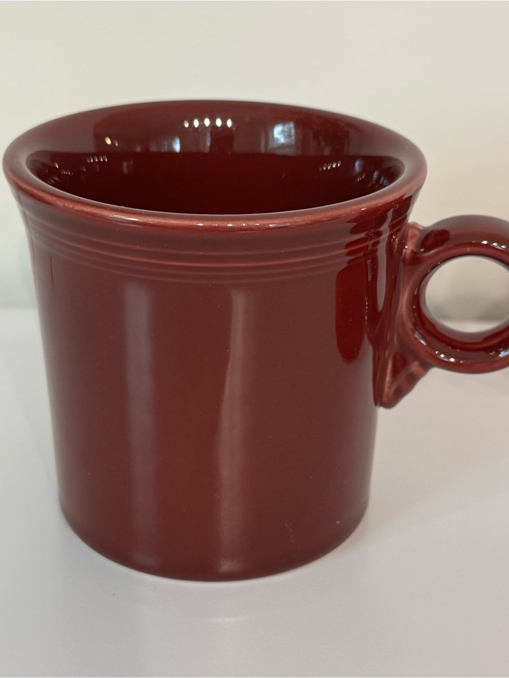 Set of 2 Fiesta O Ring-Handle Coffee Tea Mugs Red & Burgundy HLC - Picture 6 of 8